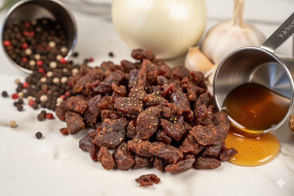 THREE PEPPER CRUSTED STEAK BITES (2 oz.)