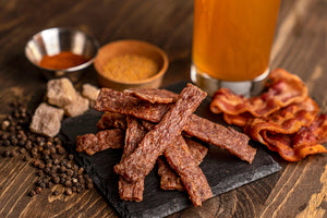 CRAFT BEER & BACON STRIPS (1/4 lb.) - Graze jerky